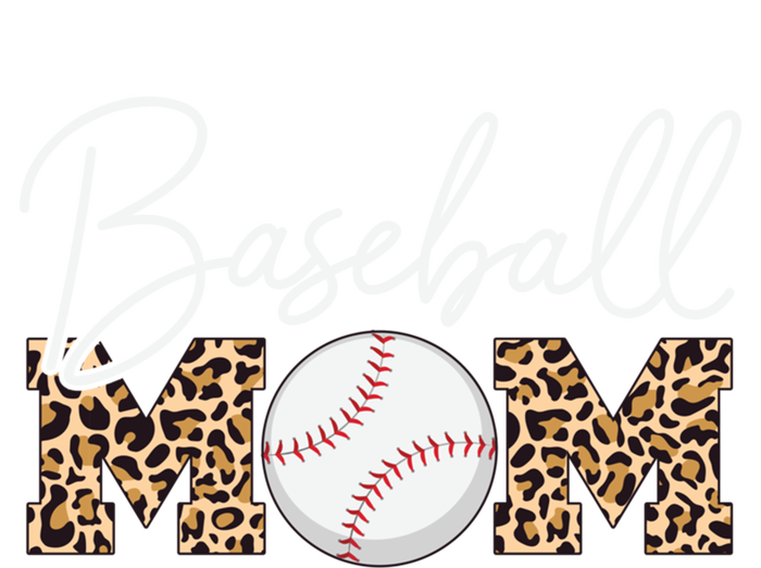 Baseball Mom Gift Leopard Print Cursive Script Cool Gift Stripe Pom Pom Beanie