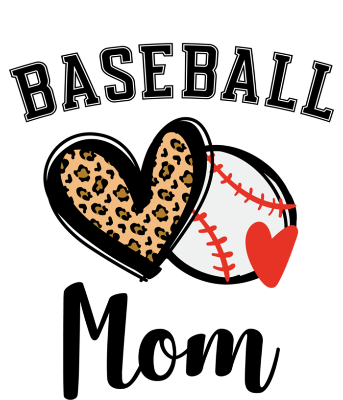 Baseball Mom Leopard Heart Gift Button