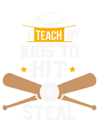 I Teach My To Hit And Steal Funny Gift Baseball Dad Gift Striped Beanie with Solid Band