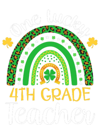 One Lucky 4th Grade Teacher St Patricks Day Teacher Rainbow Graphic Plus Size Enza Ladies Jersey Football T-Shirt