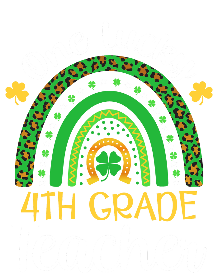 One Lucky 4th Grade Teacher St Patricks Day Teacher Rainbow Graphic Plus Size Enza Ladies Jersey Football T-Shirt