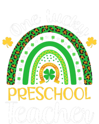 One Lucky Preschool Teacher St Patricks Day Teacher Rainbow Graphic Plus Size Flat Bill Trucker Hat