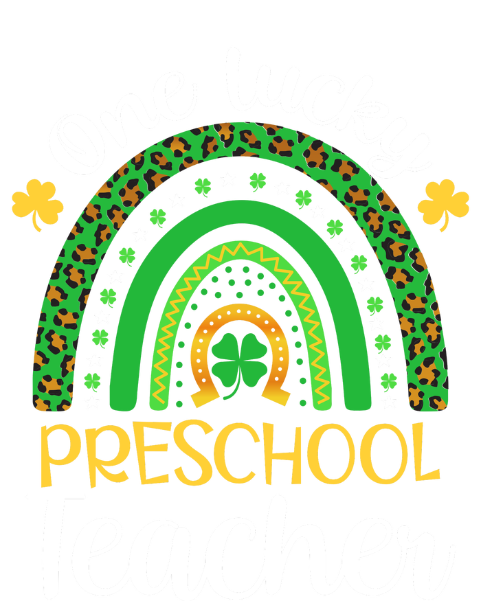 One Lucky Preschool Teacher St Patricks Day Teacher Rainbow Graphic Plus Size Flat Bill Trucker Hat