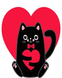 Black Cat Heart Valentines Day Cute Kitten Kitty-Love V Day Women's T-Shirt