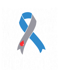 Diabetes Typography Grey Blue Ribbon Diabetes Awareness Funny Gift T-Shirt