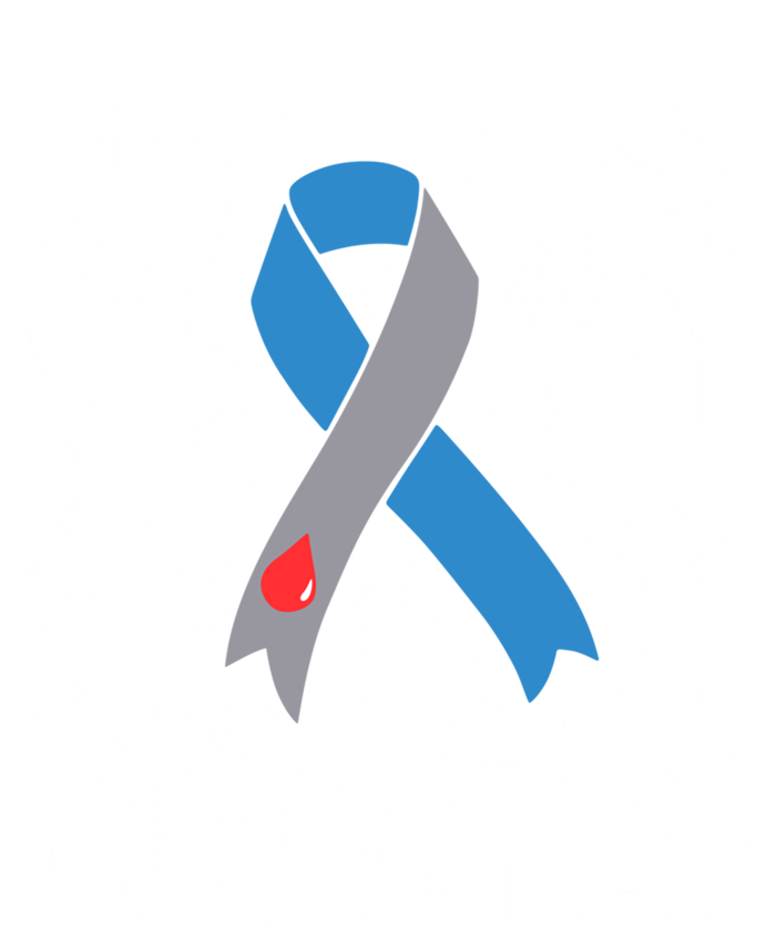 Diabetes Typography Grey Blue Ribbon Diabetes Awareness Funny Gift T-Shirt