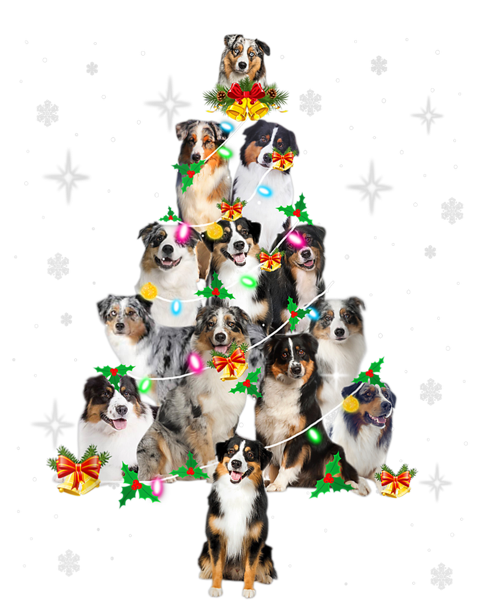 Australian Shepherd Christmas Tree Lights Xmas Pajama Dog Cool Gift T-Shirt