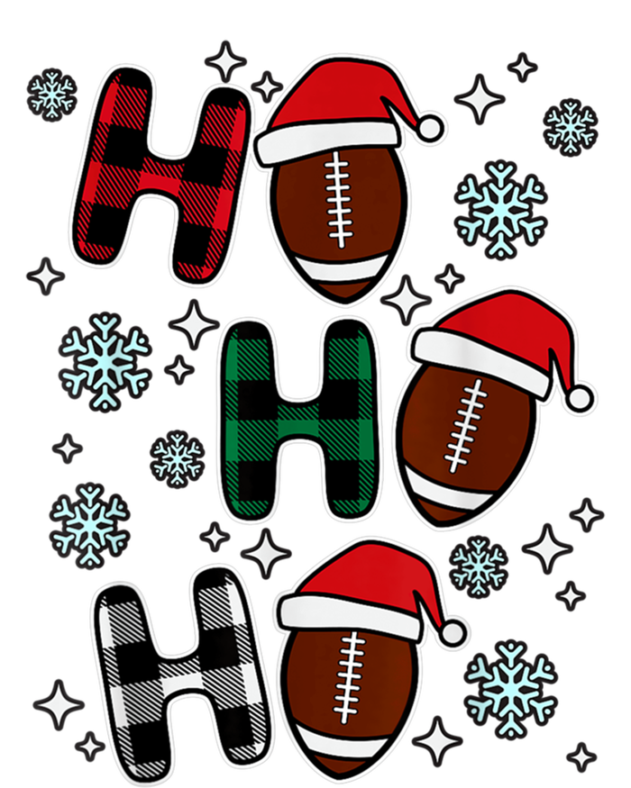 Merry Christmas Football Player Ball Ho Ho Ho Plaid Xmas Gift T-Shirt