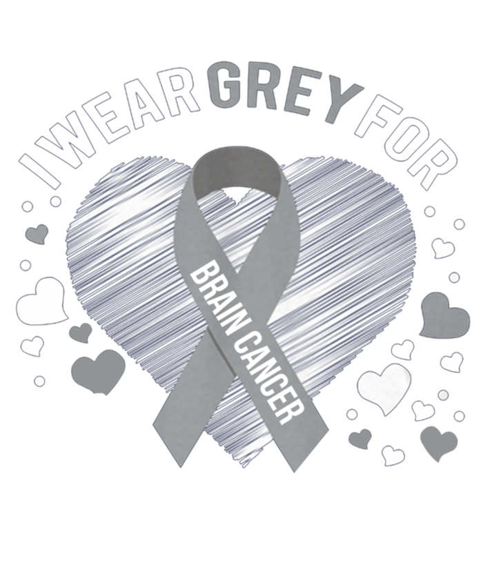 I Wear Grey For My Husband Cute Gift Brain Cancer Awareness Meaningful Gift T-Shirt