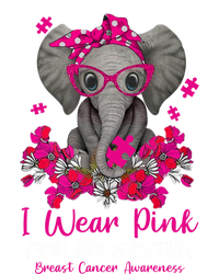 I Wear Pink For My Sister Elephant Breast Cancer Awareness Cute Gift Softstyle Adult Sport Polo