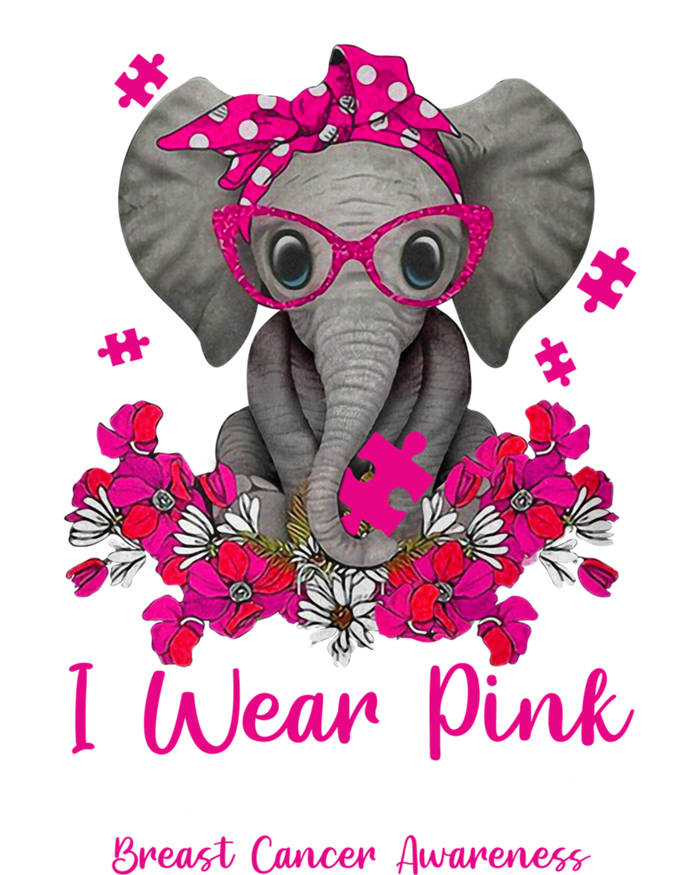 I Wear Pink For My Sister Elephant Breast Cancer Awareness Cute Gift Softstyle Adult Sport Polo