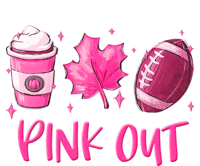 Pink Out Breast Cancer Awareness Day Pumpkin Spice Football Gift Women's Racerback Tank