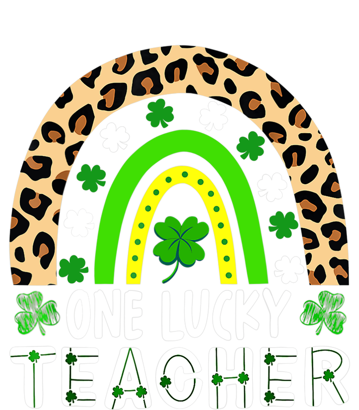 One Lucky Teacher Leoaprd Rainbow St Patrick’s Day Womens CVC Long Sleeve Shirt