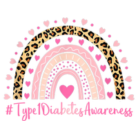 Type 1 Diabetes Awareness Pink Heart Leopard Rainbow Type 1 Funny Gift Stripe Pom Pom Beanie