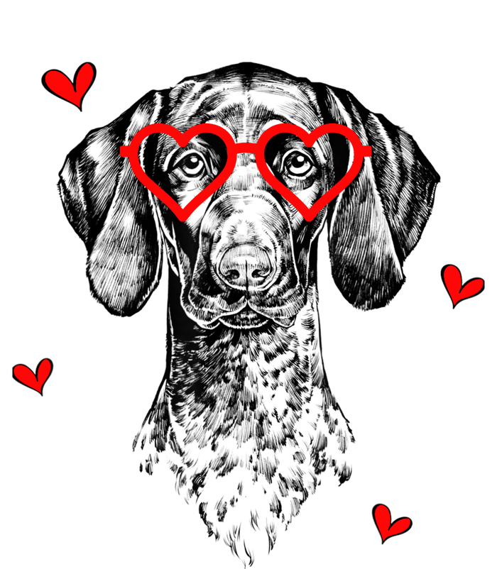 GSP With Heart Glasses Valentines Day Dog Mom The Baniff Cuffed Pom Beanie