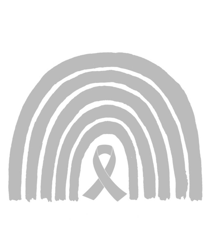 We Wear Silver For Bell’s Palsy Awareness Rainbow Gift Cool Gift Striped Beanie with Solid Band