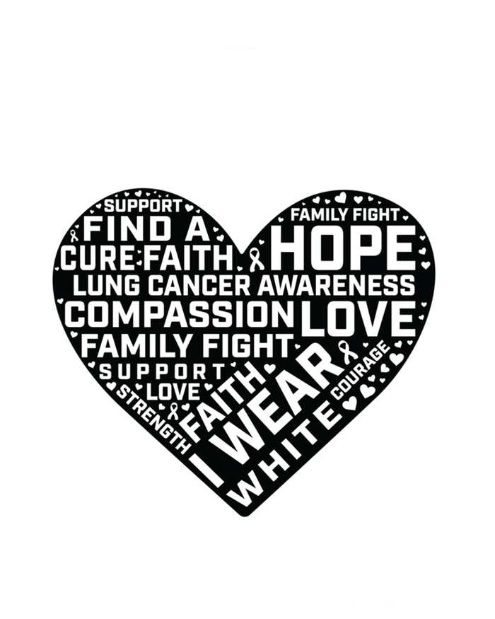 Wear White In Memory Of I Miss My Mom Lung Cancer Awareness Funny Gift Stripe Pom Pom Beanie