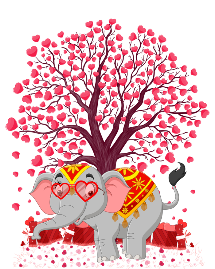 Elephant Lover Heart Tree Indian Elephant Valentine's Day Gift T-Shirt