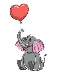 Elephant With Heart Balloon Valentines Day Gift T-Shirt