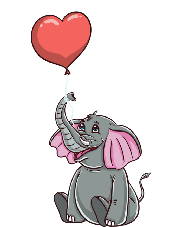 Elephant With Heart Balloon Valentines Day Gift T-Shirt