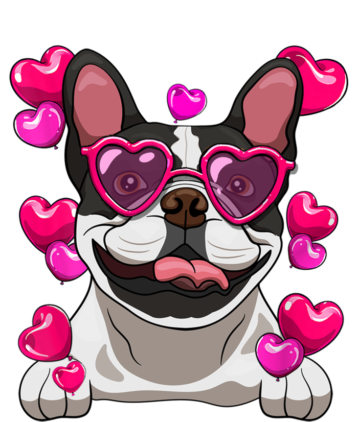 French Bulldog Valentines Day Heart Glasses Funny Dog Lover Great Gift T-Shirt