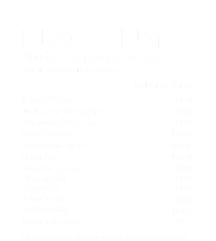 Black King Nutrition Fact For Black History Month Gift T-Shirt