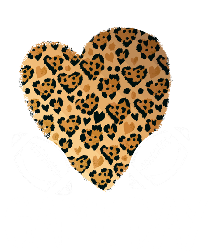 Leopard Heart Football Mom Game Day Gift Sustainable Knit Beanie