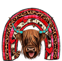 Leopard Rainbow Heart Highland Cow Head Western Valentine Great Gift Full-Length Apron With Pockets