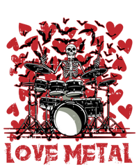 Love Metal Skeleton Drummer Valentines Day Rock N Roll Drums Gift T-Shirt