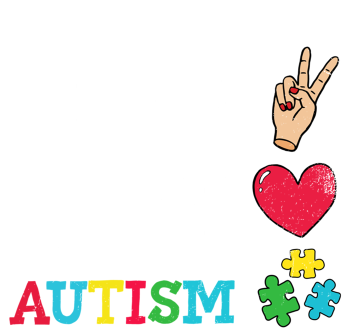 Peace Love Autism Awareness Day Acceptance Autistic Puzzle Meaningful Gift Full-Length Apron With Pockets