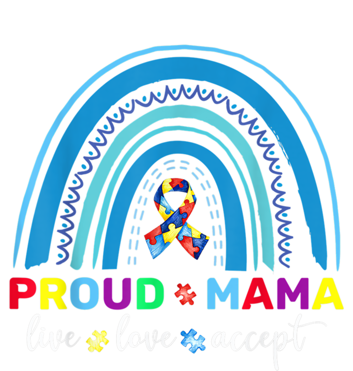 Proud Autism Mom Blue Rainbow Proud Mama Autism Awareness Funny Gift T-Shirt