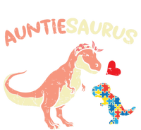 Auntiesaurus Heart Puzzle Dino Autism Awareness Aunt Cute Gift Women's T-Shirt