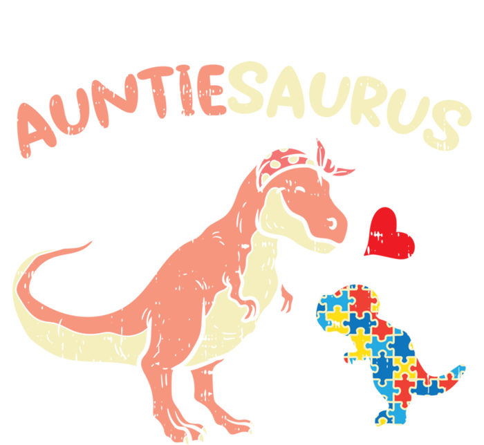 Auntiesaurus Heart Puzzle Dino Autism Awareness Aunt Cute Gift Women's T-Shirt