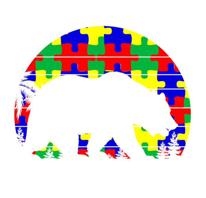 Autism Awareness Gift For Best Mama Bear Mom In Quarantine Gift Women's Tri-Blend 3/4-Sleeve Raglan Shirt