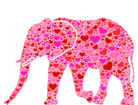 Pink Red Heart Valentines Day Gift Cute Gift Elephant Great Gift Full-Length Apron With Pockets