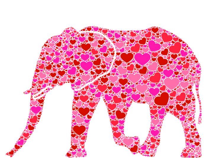 Pink Red Heart Valentines Day Gift Cute Gift Elephant Great Gift Full-Length Apron With Pockets