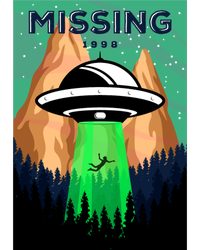 UFO Missing Person Retro Vintage Poster Poster