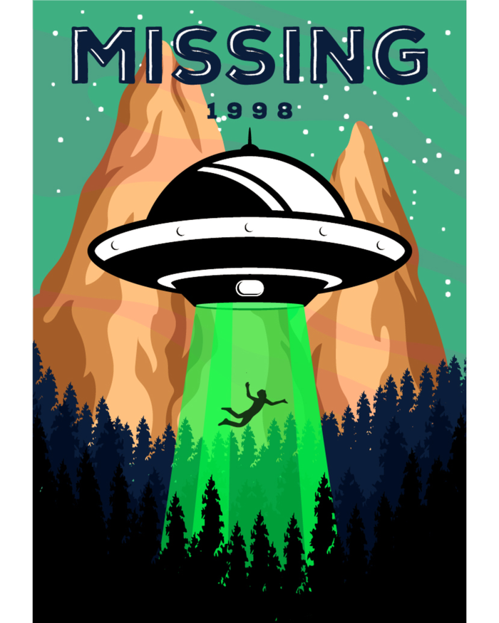 UFO Missing Person Retro Vintage Poster Poster