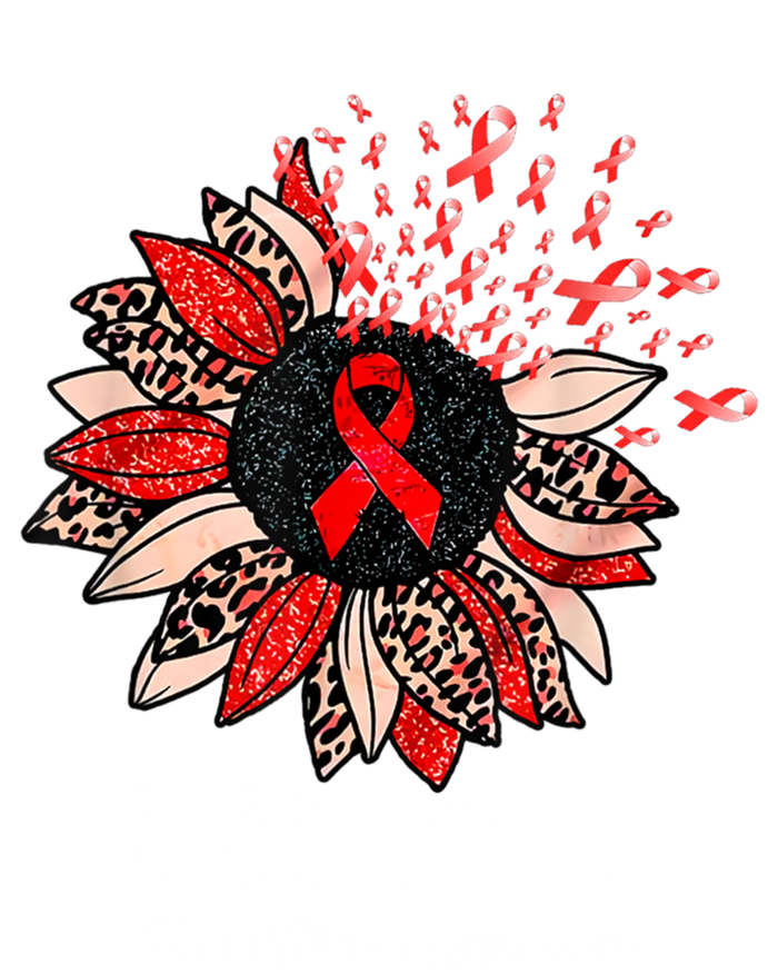 Go Red Heart Disease Awareness Month Ribbon Sunflower Gift T-Shirt