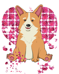 Corgi Pink Rose Flower Heart Dog Mom Floral Valentines Day Meaningful Gift Long Sleeve Shirt