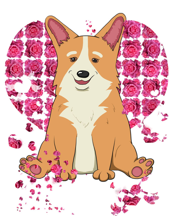 Corgi Pink Rose Flower Heart Dog Mom Floral Valentines Day Meaningful Gift Long Sleeve Shirt