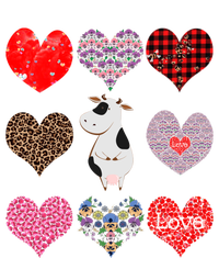 Cute Cow Funny Cow Lover Retro Hearts Pattern Valentines Day Gift T-Shirt