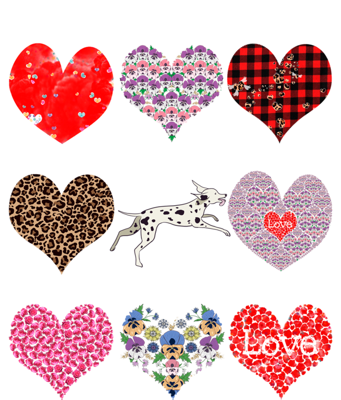 Cute Dalmatian Funny Dog Mom Hearts Pattern Valentines Day Gift T-Shirt