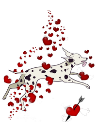 Cute Dalmatian And Red Hearts Funny Dog Mom Valentines Day Gift Bumper Sticker