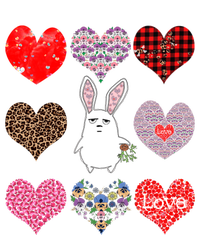 Cute Rabbit Funny Retro Floral Hearts Pattern Valentines Day Gift Sustainable Beanie