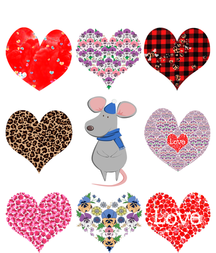 Cute Rat Funny Retro Floral Hearts Pattern Valentines Day Meaningful Gift Toddler Long Sleeve Shirt