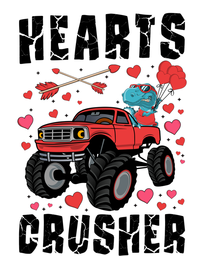 Hearts Crusher Dinosaur T Rex Monster Truck Valentines Meaningful Gift Tie-Dye Long Sleeve Shirt