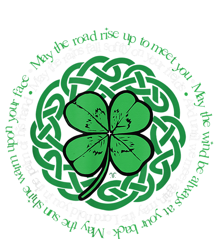 Irish Blessing, Celtic Knot & 4 Leaf Clover Luck Version Womens Cotton Relaxed Long Sleeve T-Shirt