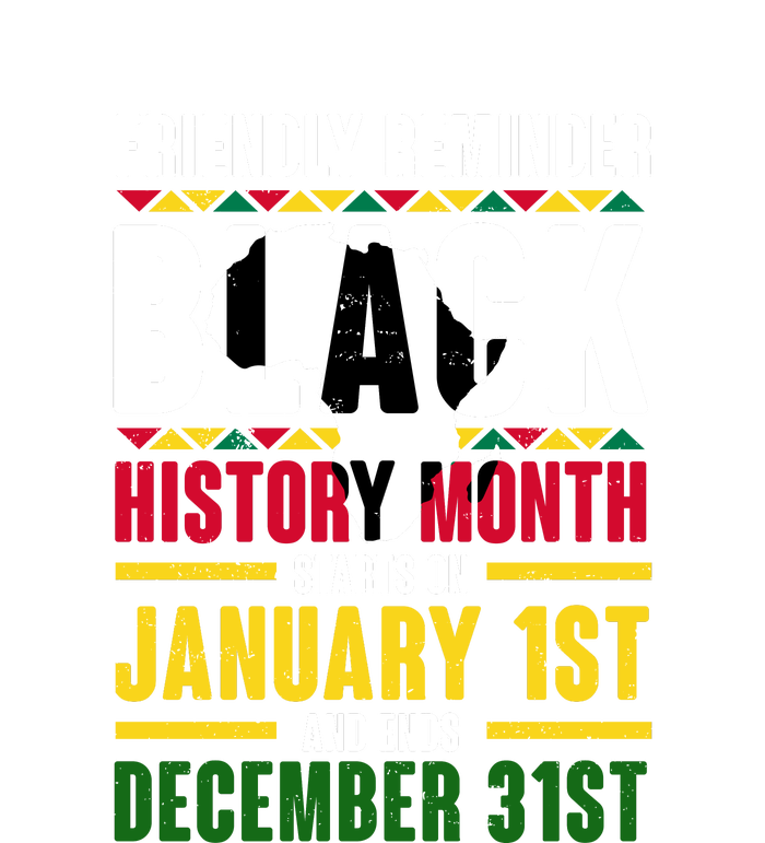 Friendly Reminer BLACK HISTORY MONTH Starts On January 1st And Ends December 31s Women's T-Shirt