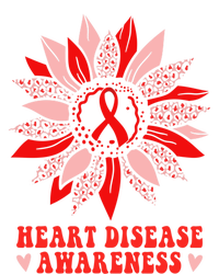 Red Sunflower Leopard Ribbon Heart Disease Awareness Month Gift T-Shirt